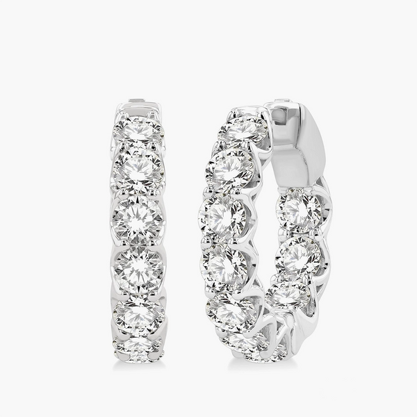 5 Carat Inside Out Diamond Hoop Earrings - .5"