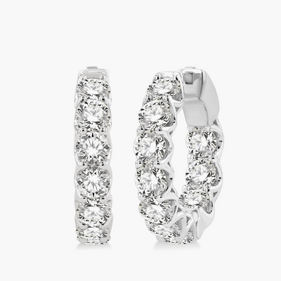 5 Carat Inside Out Diamond Hoop Earrings - .5" - Private Label product