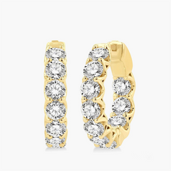 5 Carat Inside Out Diamond Hoop Earrings - .5"