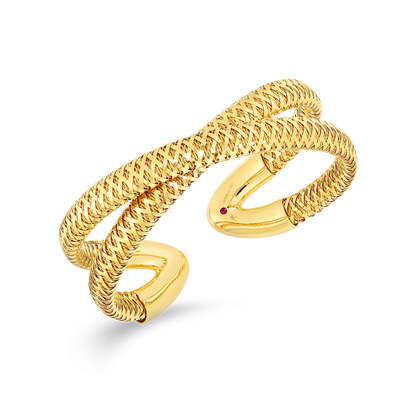 Roberto Coin Primavera Yellow Gold Criss-Cross Cuff Bangle - Roberto Coin product