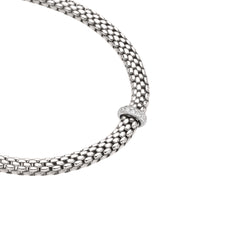 Fope Vendome White Gold Diamond Rondel Rope Necklace