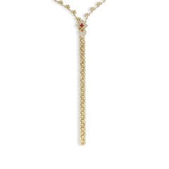 Roberto Coin Venetian Princess Diamond and Rubellite Zipper Necklace