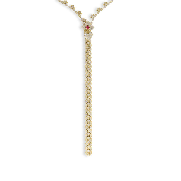 Roberto Coin Venetian Princess Diamond and Rubellite Zipper Necklace