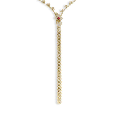 Roberto Coin Venetian Princess Diamond and Rubellite Zipper Necklace - Roberto Coin product