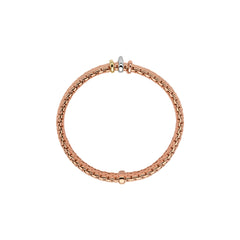 Fope Panorama Flex'it Tri Color Wide Bracelet in Rose Gold