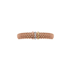 Fope Panorama Flex'it Tri Color Wide Bracelet in Rose Gold
