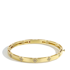 Roberto Coin Verona Diamond Flower Bangle in Yellow Gold