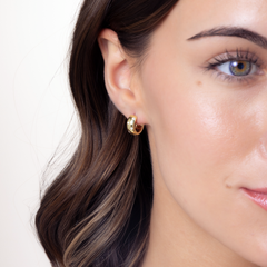 Roberto Coin Diamond Huggie Yellow Gold Earrings