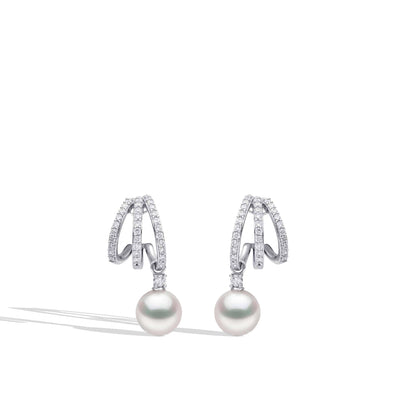 Yoko London Baby Glitz Akoya Pearl Triple Hoop Earrings - J.R.DUNN product