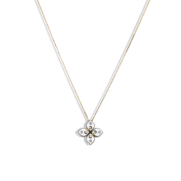 Roberto Coin Venetian Princess Filo White Enamel Flower Necklace