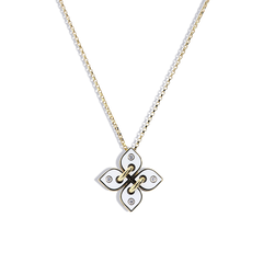 Roberto Coin Venetian Princess Filo White Enamel Flower Necklace
