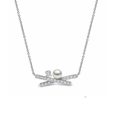Yoko London Sleek Akoya Pearl Cross Necklace - J.R.DUNN product
