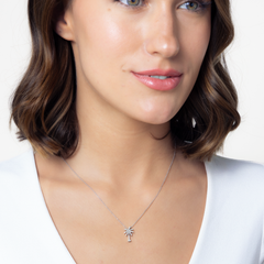 Roberto Coin Tiny Treasures White Gold Diamond Palm Tree Pendant Necklace