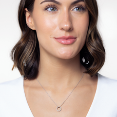 Roberto Coin Tiny Treasures Diamond Circle Necklace .10ctw