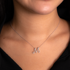 Roberto Coin Diamond Cursive Initial Pendant Necklace