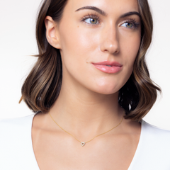 Roberto Coin Tiny Treasures Yellow Gold Diamond Open Heart Necklace