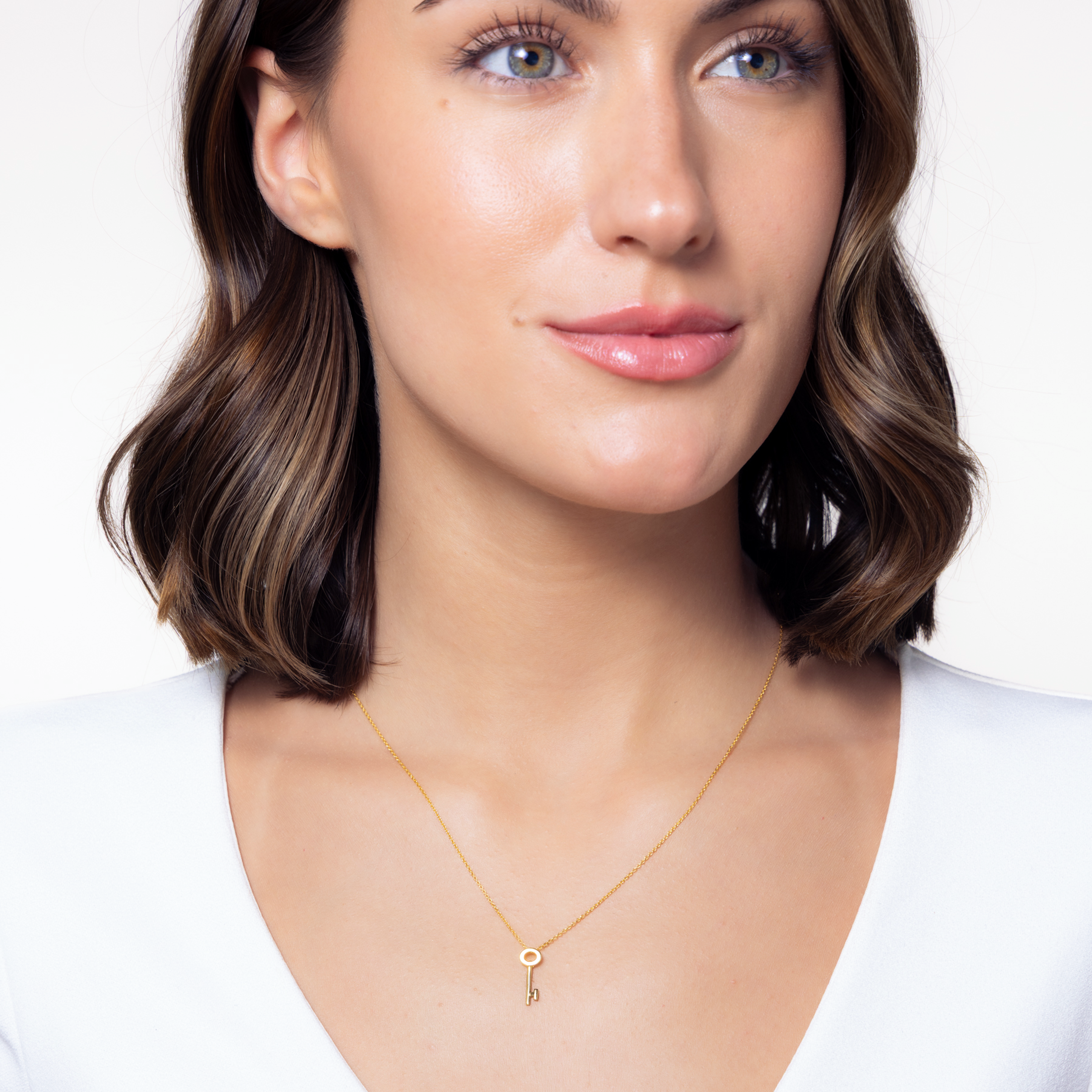 Roberto Coin Tiny Treasures Yellow Gold Key Pendant Necklace