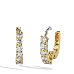Roberto Coin Yellow Gold Diamond Huggie Earrings Hoop