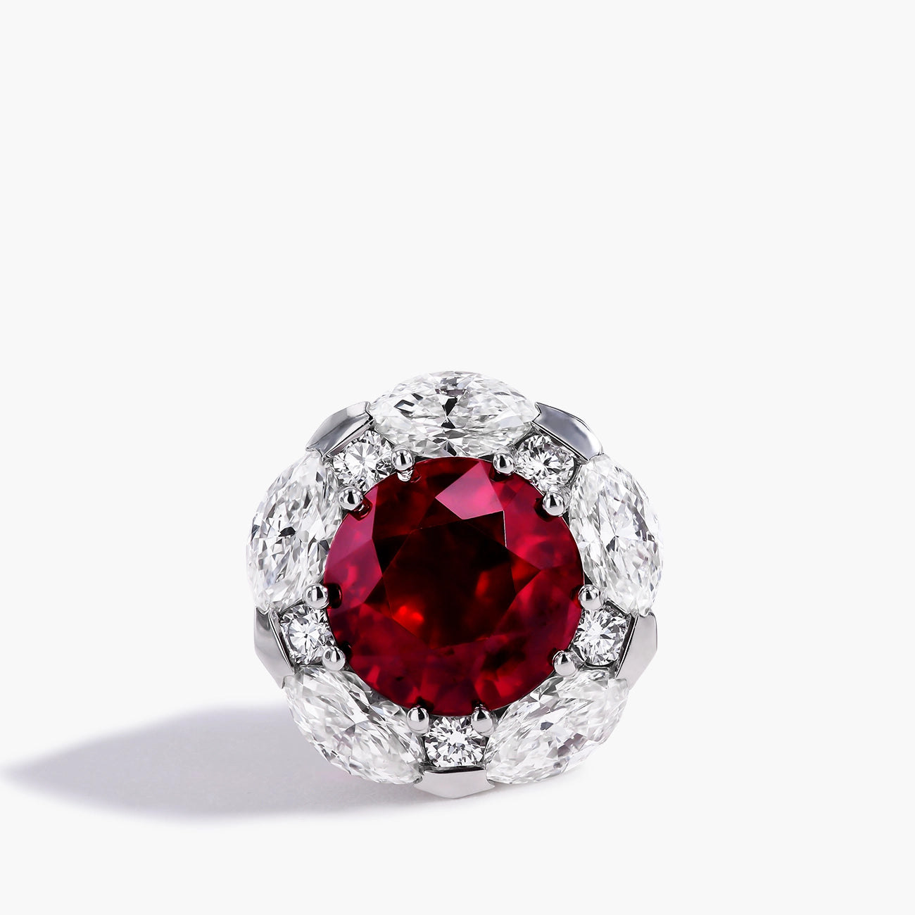 Robert Pelliccia Ruby and Diamond Halo Stud Earrings