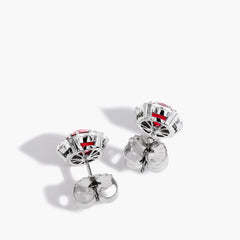 Robert Pelliccia Ruby and Diamond Halo Stud Earrings