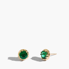 Robert Pelliccia Round Emerald Stud Earrings