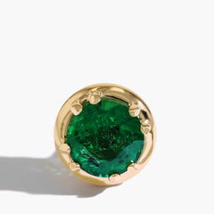 Robert Pelliccia Round Emerald Stud Earrings