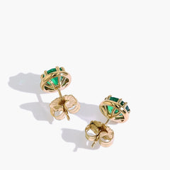 Robert Pelliccia Round Emerald Stud Earrings