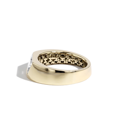 Trapezoid Diamond Wide Band Engagement Ring