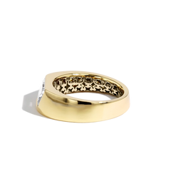 Trapezoid Diamond Wide Band Engagement Ring