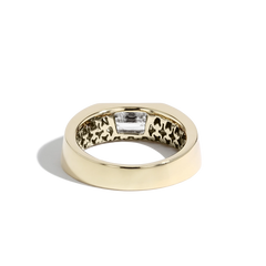 Trapezoid Diamond Wide Band Engagement Ring