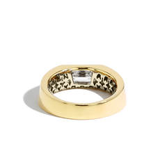 Trapezoid Diamond Wide Band Engagement Ring