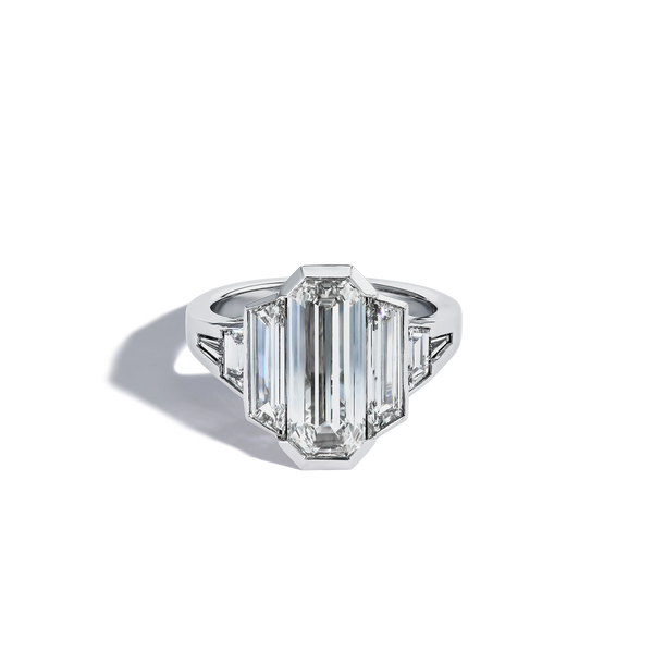 Robert Pelliccia Soft White Elongated Emerald Cut Ring
