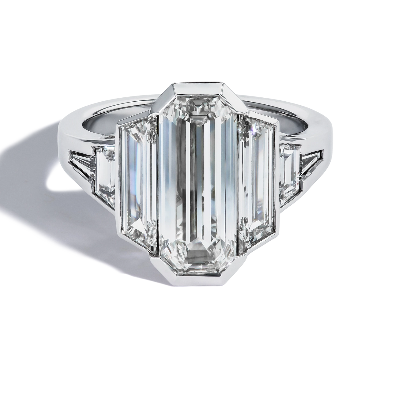 Robert Pelliccia Soft White Elongated Emerald Cut Ring