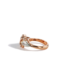 Robert Pelliccia Cognac Cushion Cut Diamond Three-Stone Engagement Ring