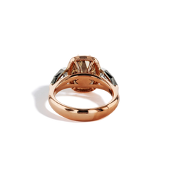 Robert Pelliccia Cognac Cushion Cut Diamond Three-Stone Engagement Ring