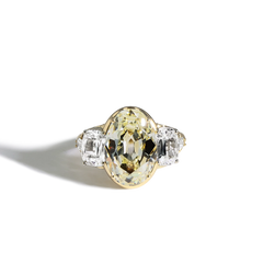 Robert Pelliccia 5 Carat Light Yellow Oval Engagement Ring