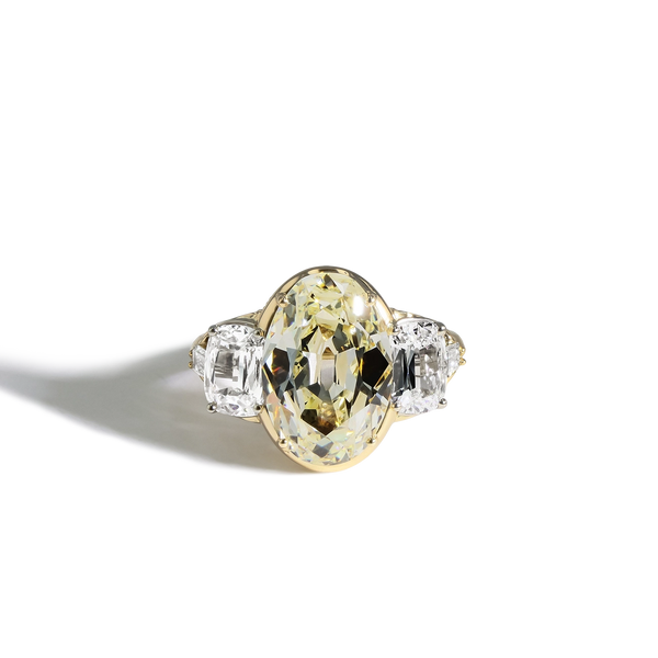 Robert Pelliccia 5 Carat Light Yellow Oval Engagement Ring