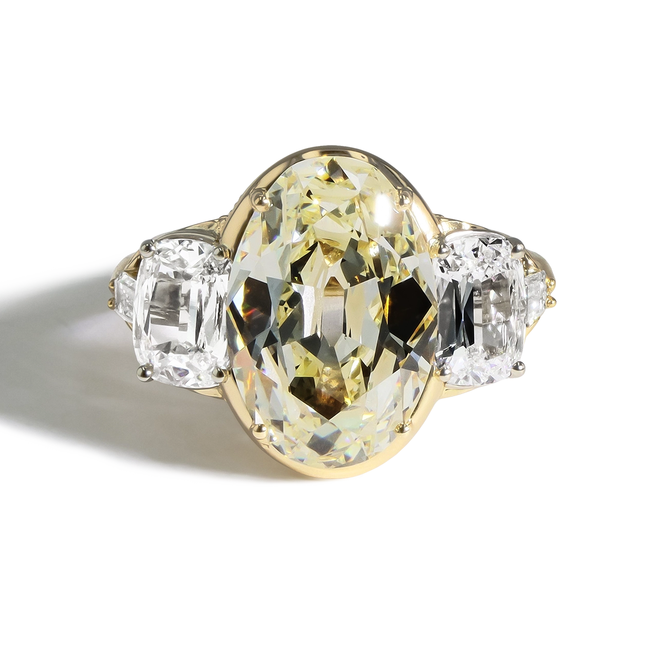 Robert Pelliccia 5 Carat Light Yellow Oval Engagement Ring