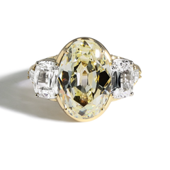 Robert Pelliccia 5 Carat Light Yellow Oval Engagement Ring