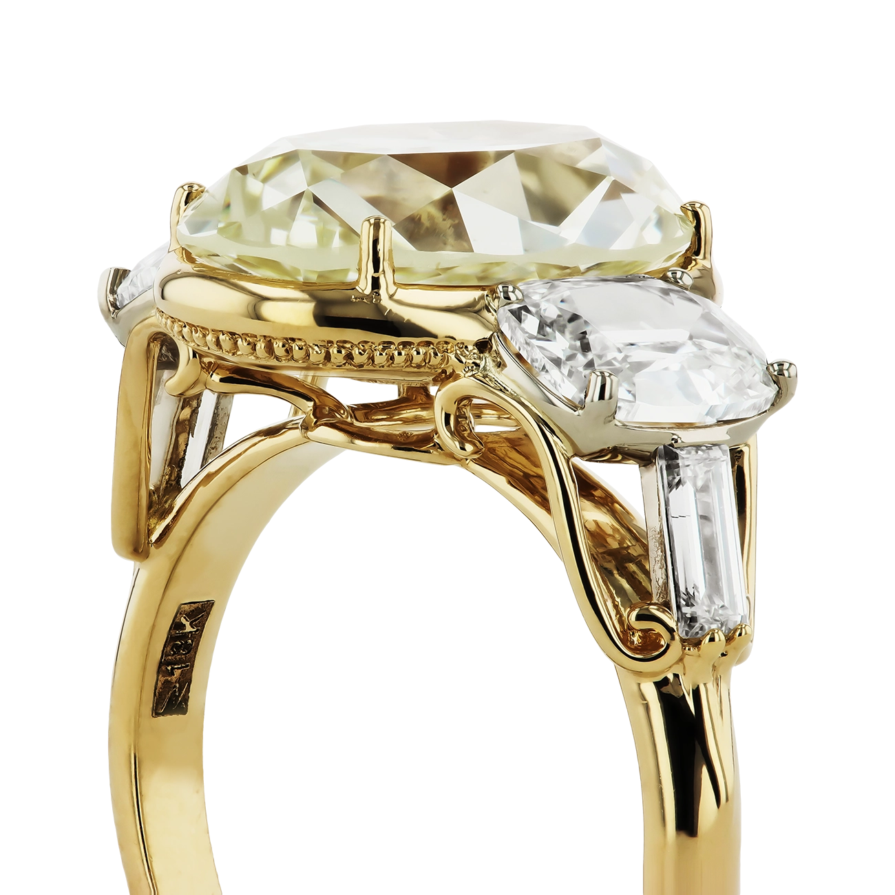 Robert Pelliccia 5 Carat Light Yellow Oval Engagement Ring