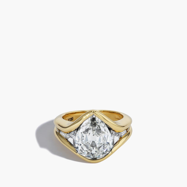 Robert Pelliccia Pear-Shaped Diamond Sculptural Engagement Ring