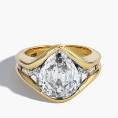 Robert Pelliccia Pear-Shaped Diamond Sculptural Engagement Ring