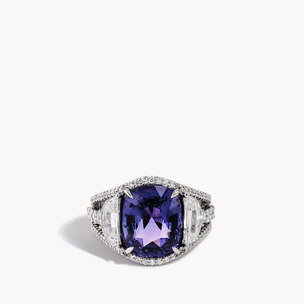 Robert Pelliccia 9 Carat Purple Sapphire and Diamond Ring