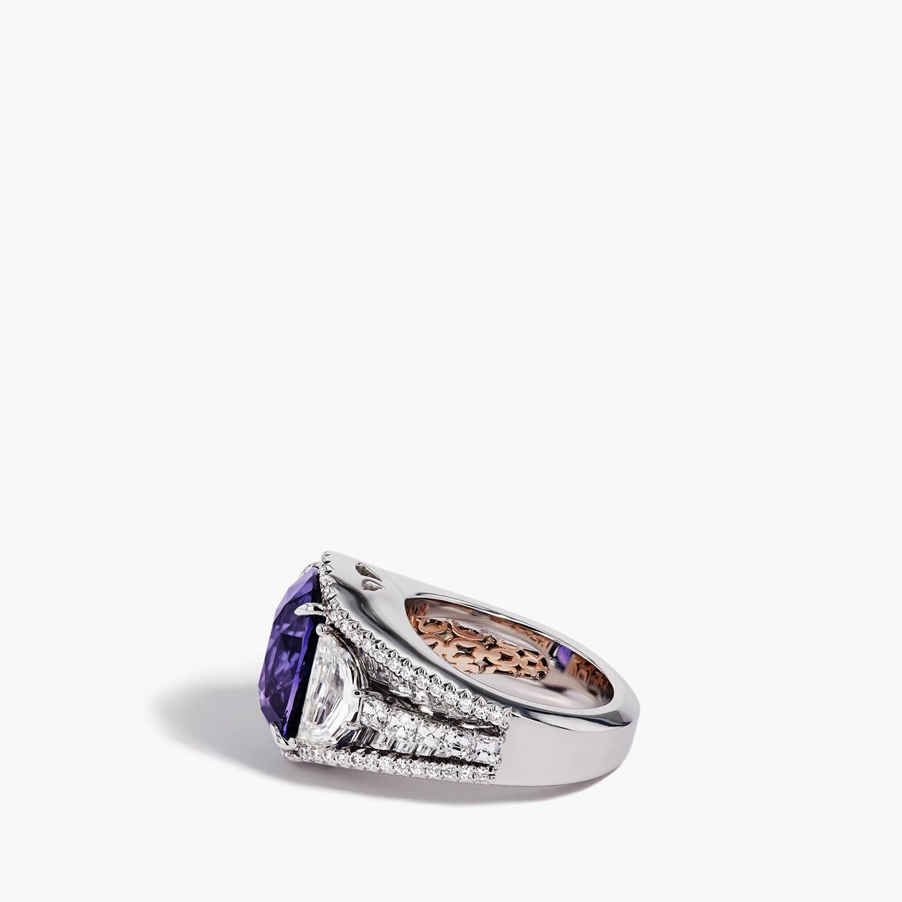 Robert Pelliccia 9 Carat Purple Sapphire and Diamond Ring
