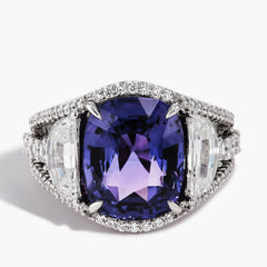 Robert Pelliccia 9 Carat Purple Sapphire and Diamond Ring