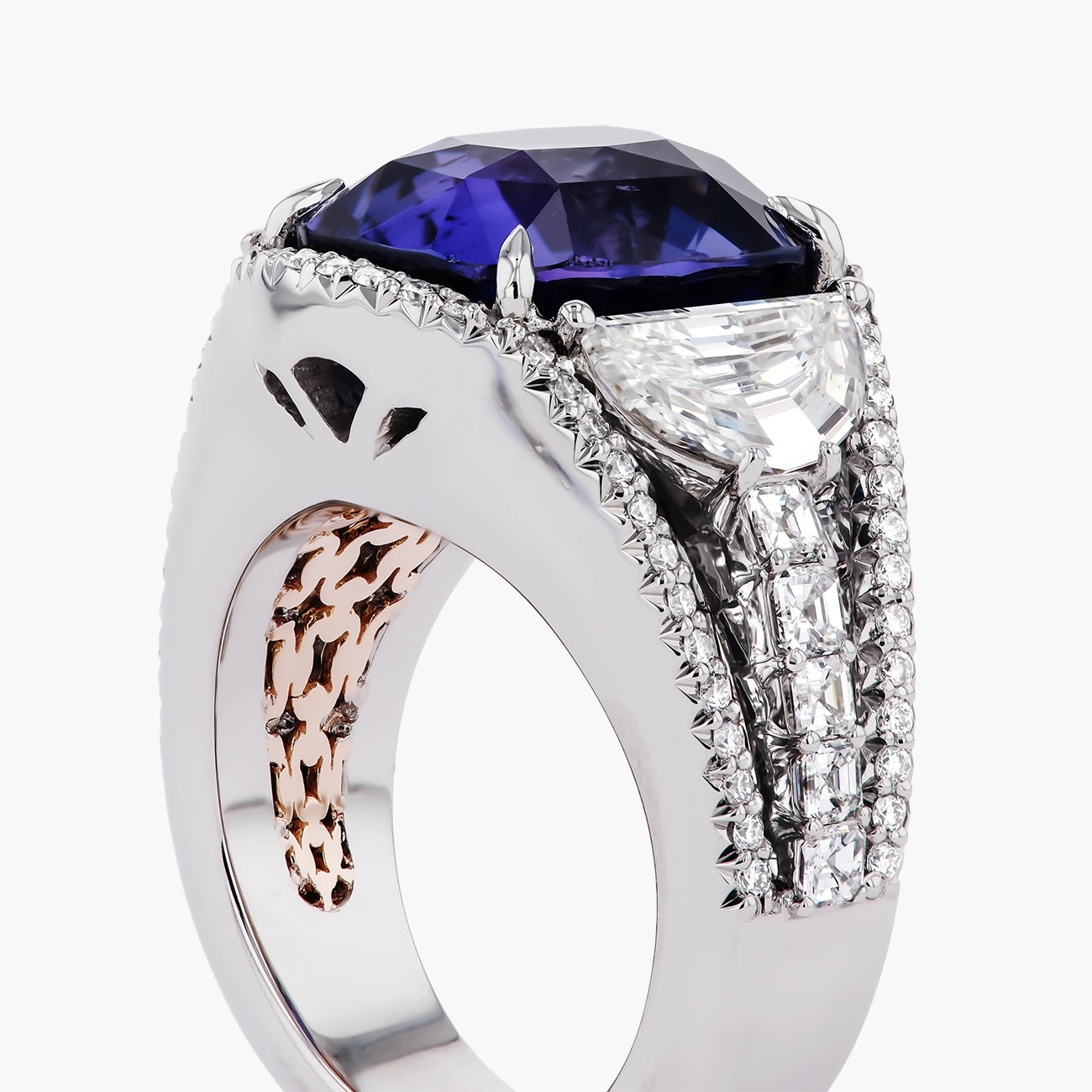 Robert Pelliccia 9 Carat Purple Sapphire and Diamond Ring