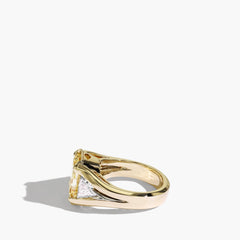 Robert Pelliccia 5 Carat Yellow Diamond with Trillion Side Stones Ring