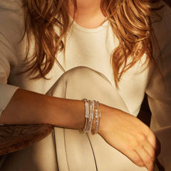 Hulchi Belluni Tresore Stretch Gold Diamond Bracelet