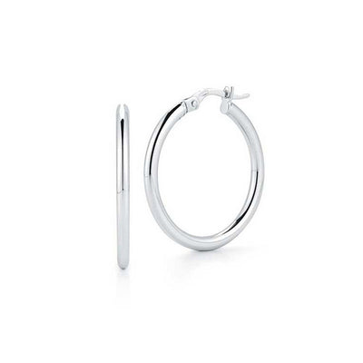 Roberto Coin White Gold Hoop Earrings - 25mm - Roberto Coin product