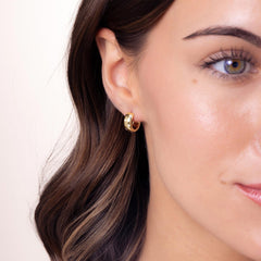 Roberto Coin Diamond Huggie Yellow Gold Earrings